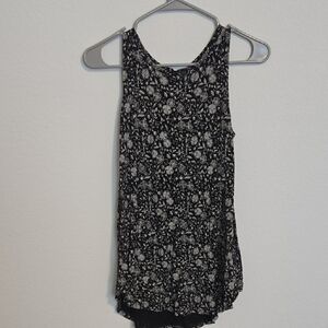 Old Navy Luxe Black and White Floral Top